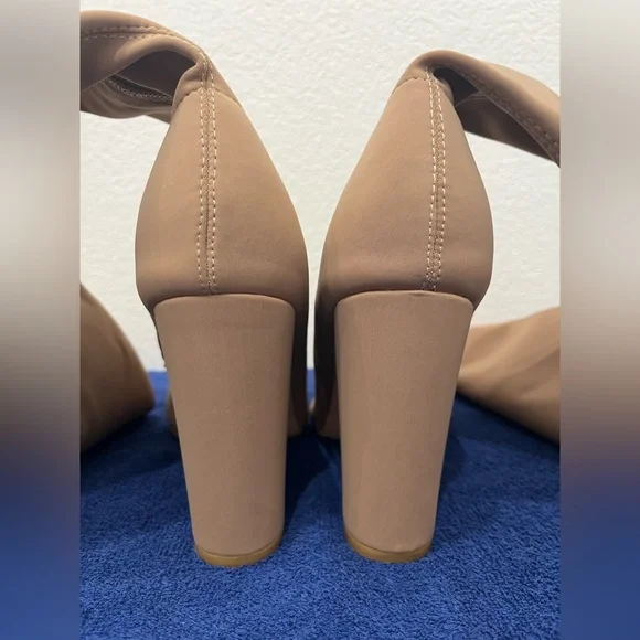 Olivia Ferguson Beige Champagne/Nude Over-the-Knee Boots. - Picture 6 of 13